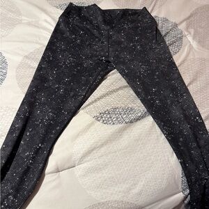 Fabletics PowerHold Black Space Splatter/Black Patterned Leggings